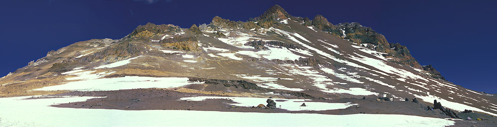 General view on Aconcagua from Nido De Condores.